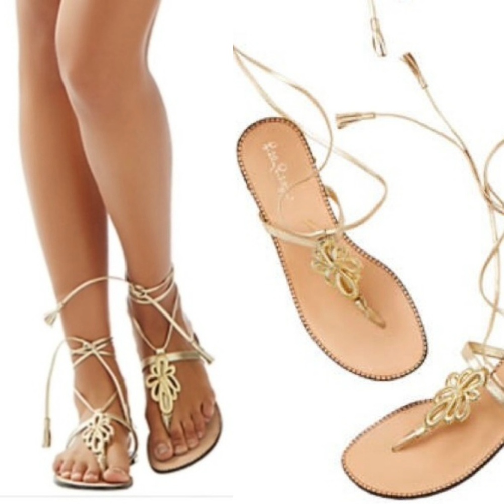 Lilly Pulitzer Pier gladiator lace up sandals 10